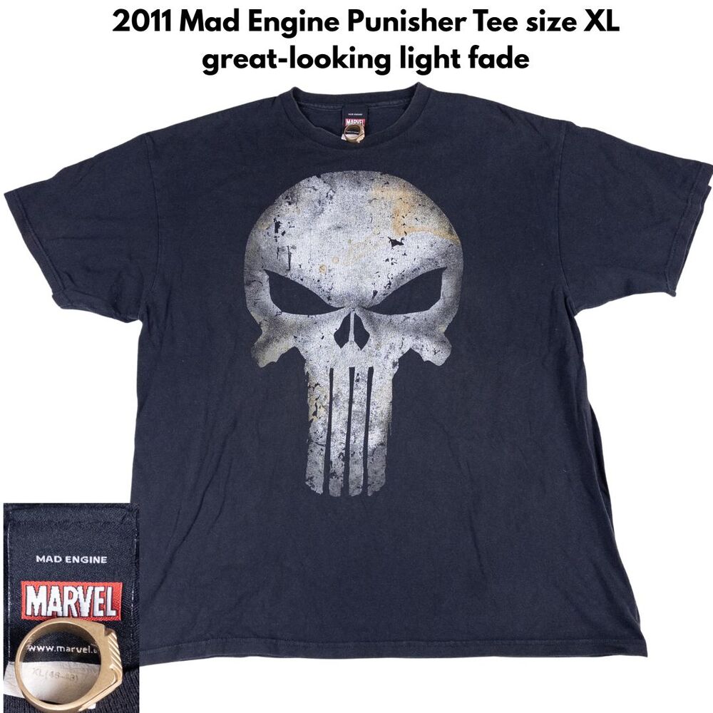 Marvel Punisher Shirt Mad Engine Superhero Black Graphic‎ Skull Tee Extra Large